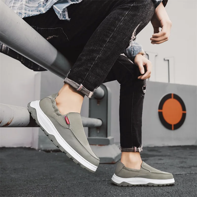 

Men's Running Shoes Summer Canvas Breathable Walking Lightweight Set for Outdoor Leisure Loafers Flat Bottom Driving Shoes