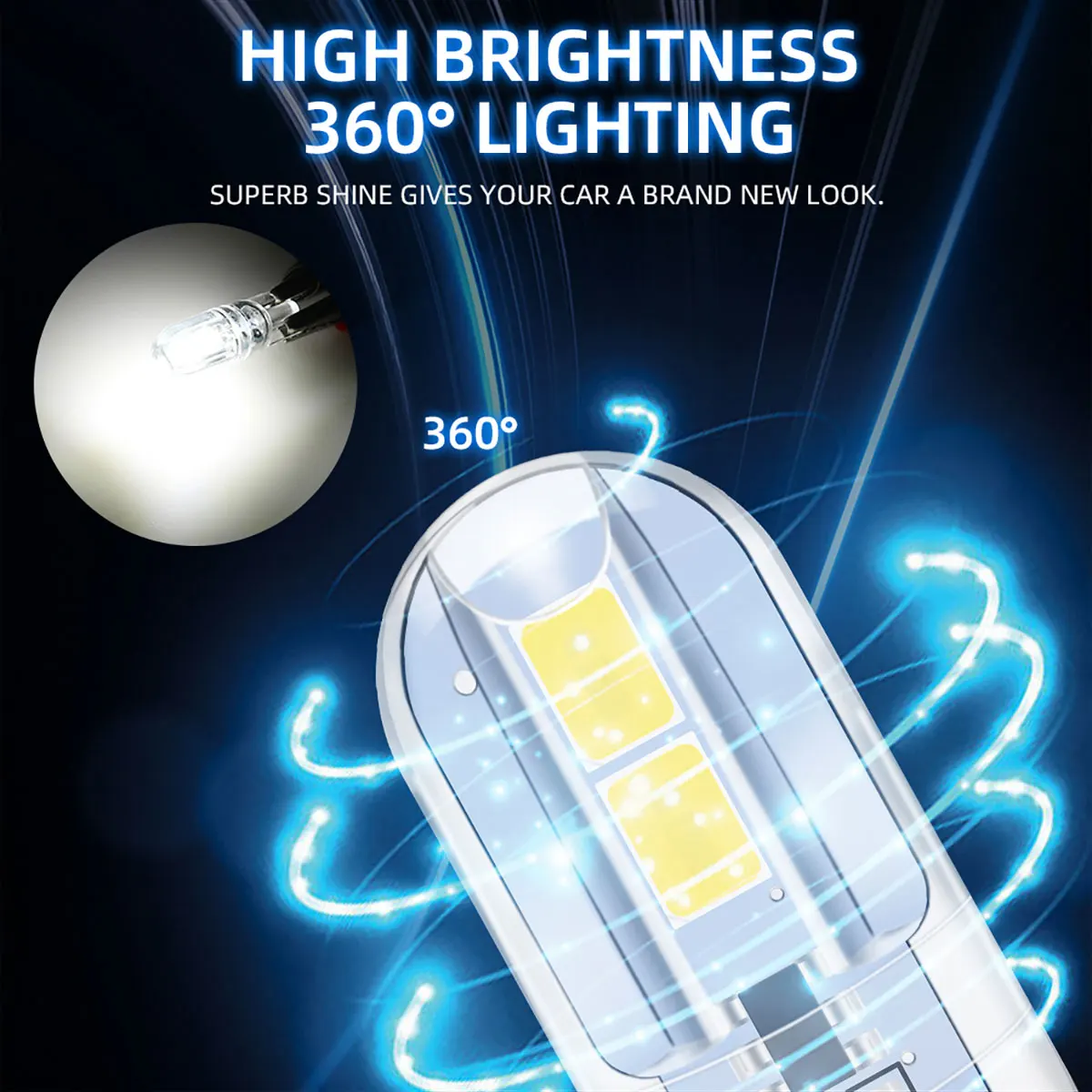 100 Uds T10 W5W bombillas LED 194 168 Canbus luz de lectura Interior del coche 12V Super brillante DRL lámpara de circulación diurna 4SMD 2835 Chip para coche