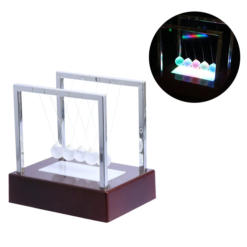 

1pc Glowing Billiard Ball Cradle Pendulum Decoration Dynamics Ornament AA Batteries Not Included Desk Toy Office Home