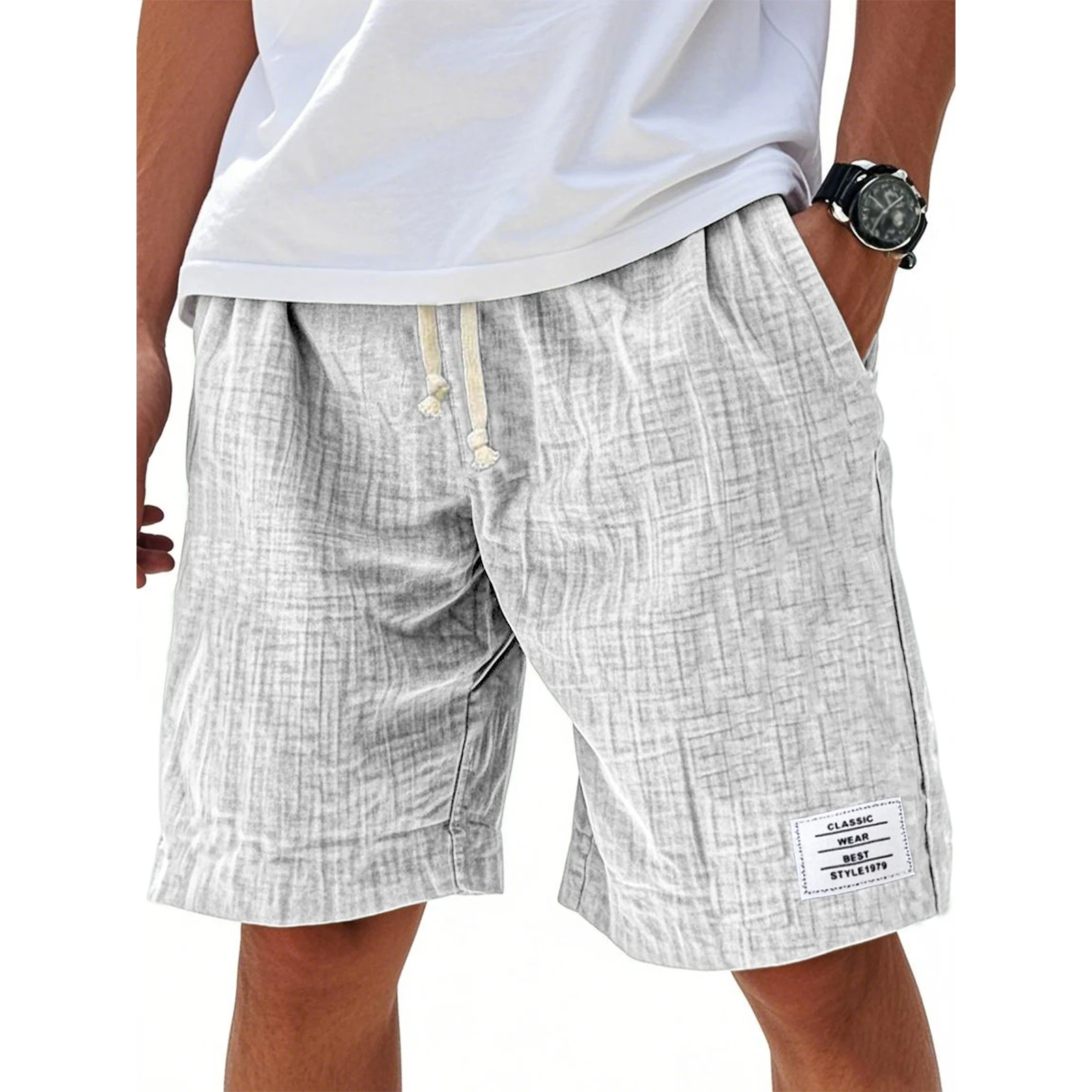 New 2026 Men's Loose Fit Cotton Shorts Casual Beachwear Spring Summer Breathable Comfortable Outdoor Activity Suitable