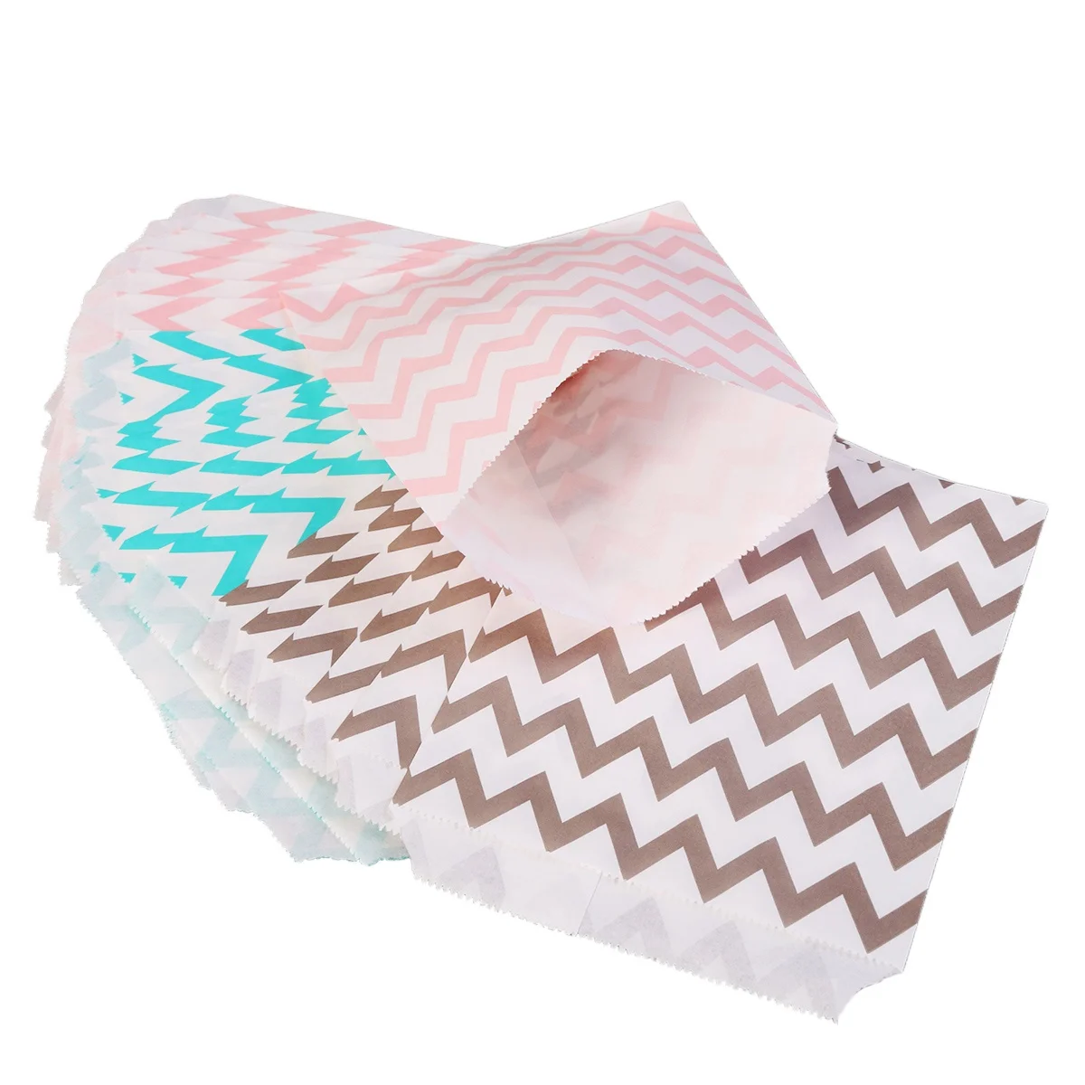 

48pcs Candy Bar Food Paper Grey Mint Green Party Favor Gift Wedding Favors Kids Birthday Supplies Dessert Buffet Bags Treat
