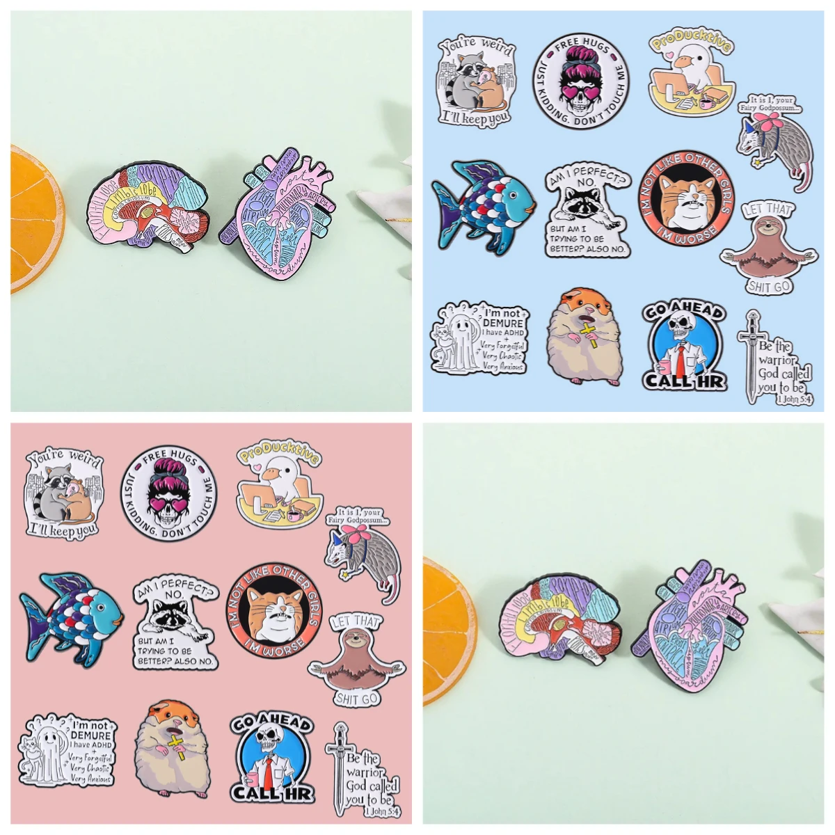 Enamel Pin Brain Organ Broche Cartoon Metal Badges Clothing Packaging Accessories Pendants Medals Pins for Backpacks Pines