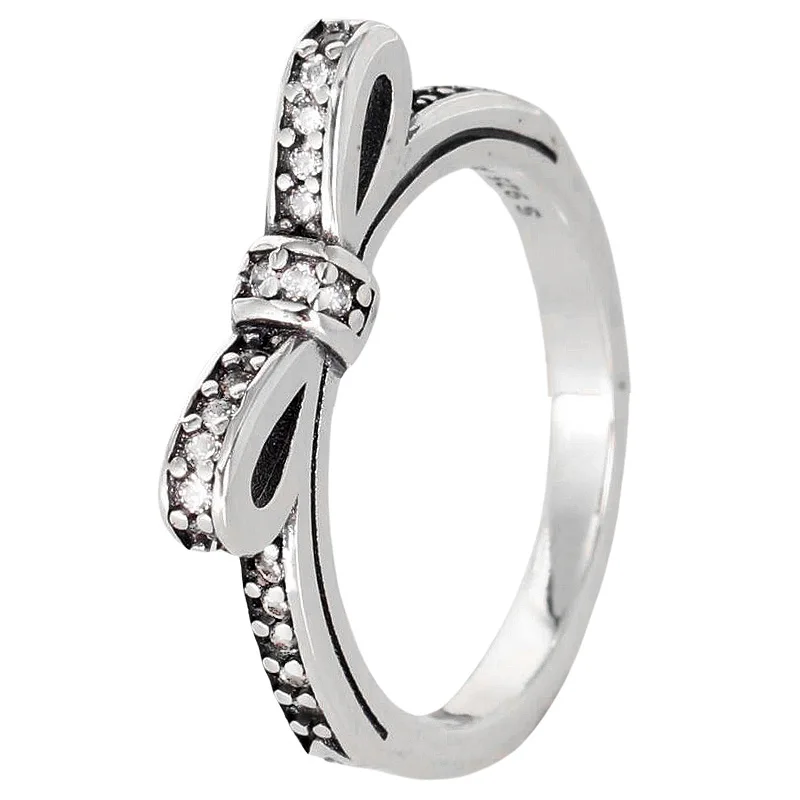 Bague empilable en argent regardé 925 pour femme, coeurs d'amour, nœud, oreille de blé, fleur de printemps éternelle tressée, couronne, bijoux à bricoler soi-même