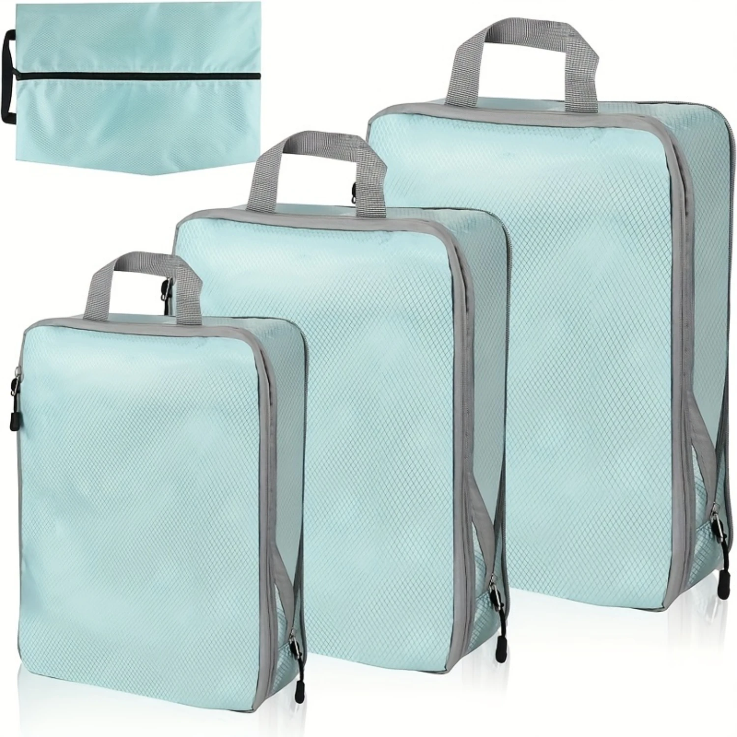 4pcs/set Compression Packing Cube, Expendable Waterproof Travel Organizer, Foldable Suitcase Luggage  Bag Tech bag Bubble mailer