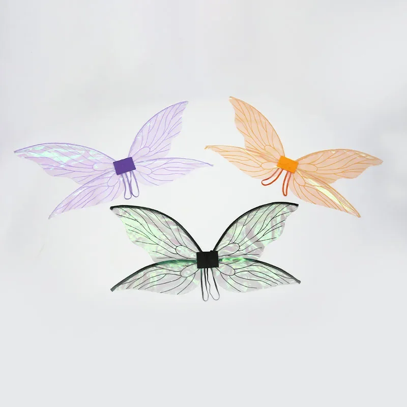 

Kids Adult Sheer Fairy Wings Angel Butterfly Dress Up Party 3 Colors Halloween Costume Cosplay