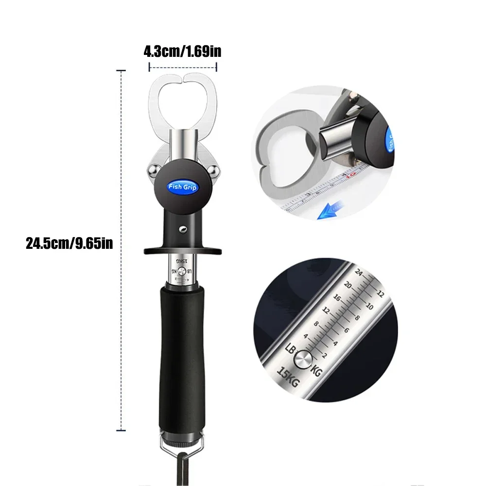 304 Stainless Steel Fishing Gripper Portable Fish Controller Professional Fish Grip Lip Catcher Folding Pliers Equipment image 3