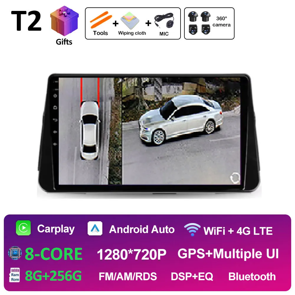 Android 14 Draadloze Carplay Auto voor NISSAN MICRA KICKS 2017 2018 2019 Autoradio Multimedia Videospeler 4G Navigatie GPS BT
