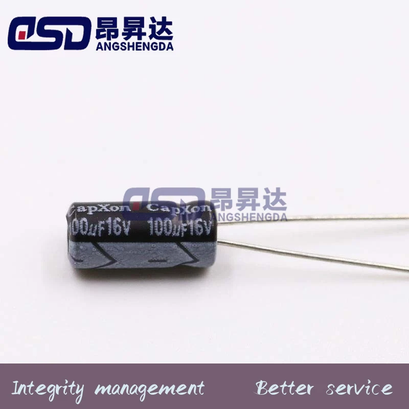 10pcs/lot hrough-Hole Electrolytic Capacitor 100uF 16V 5X11 20%