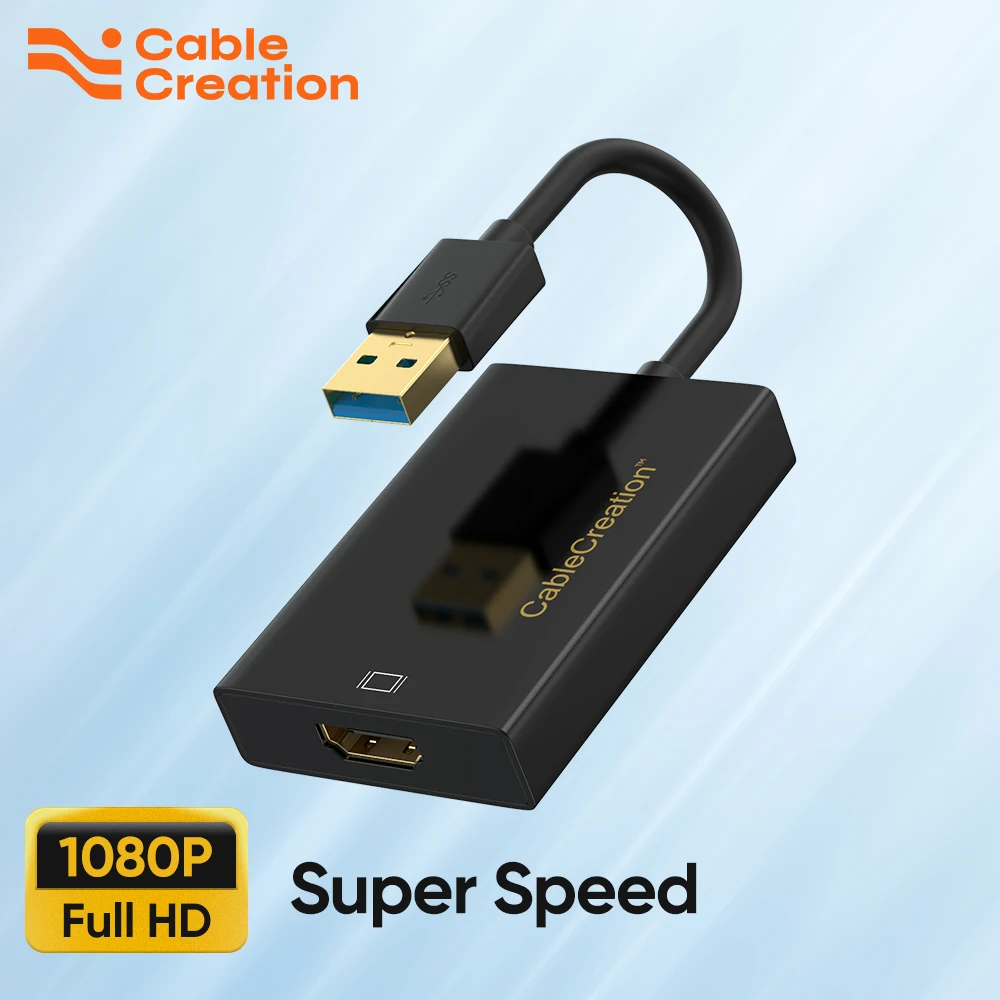 

CableCreation HD 1080P@ 60Hz USB 3.0 To HDMI-Compatible Adapter External Graphics Card Audio Video Converter Cable for PC TV