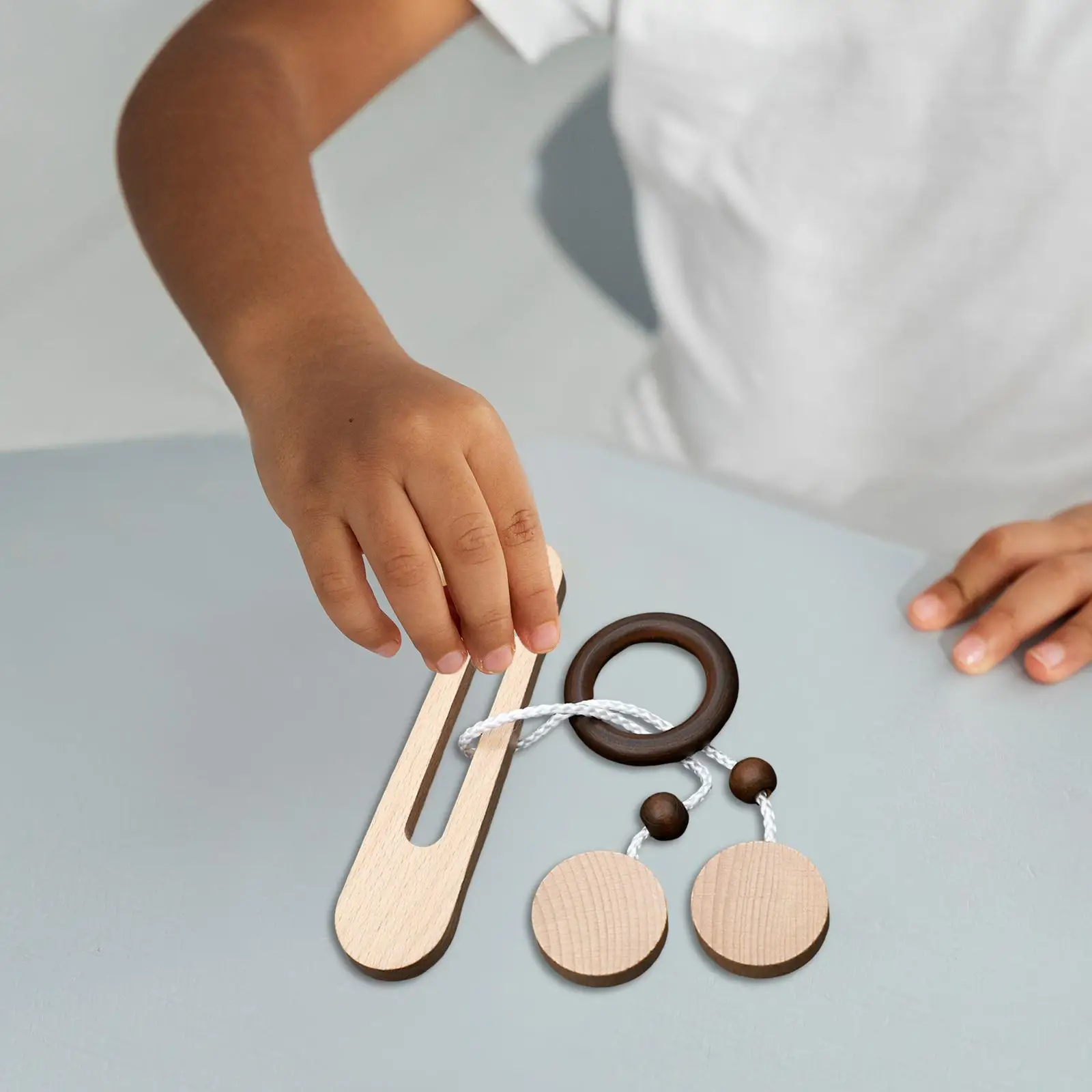 나무 퍼즐 스트링 마인드 게임 트릭 게임 잠금 지능 개발 교육