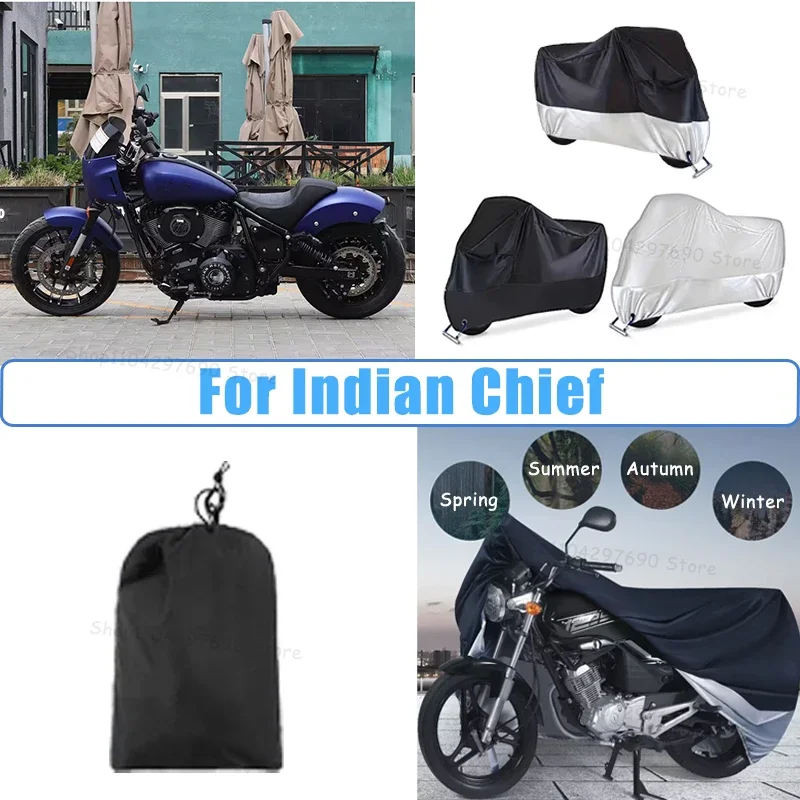 210D Oxford Motorcycle Cover Waterproof All Season UV Protection For Indian Chief Anti-Tear Windproof Motorbike Cover