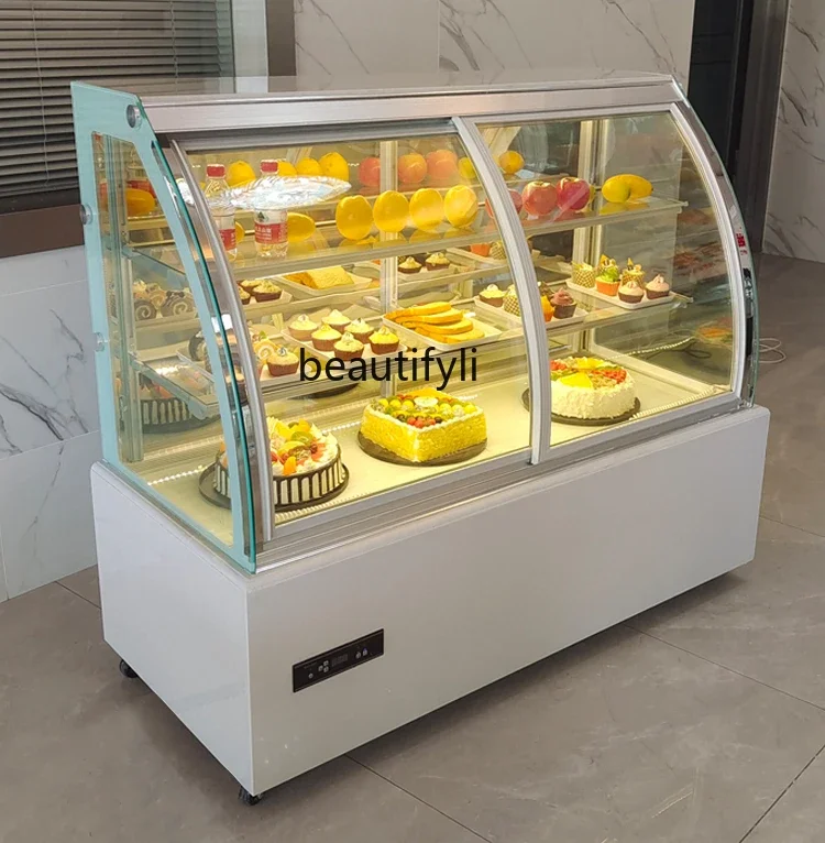 

Cake Refrigerated Display Cabinet Front Door Pastry Dessert Mousse Fruit Small Commercial Air-Cooled Fresh-Keeping Freezer