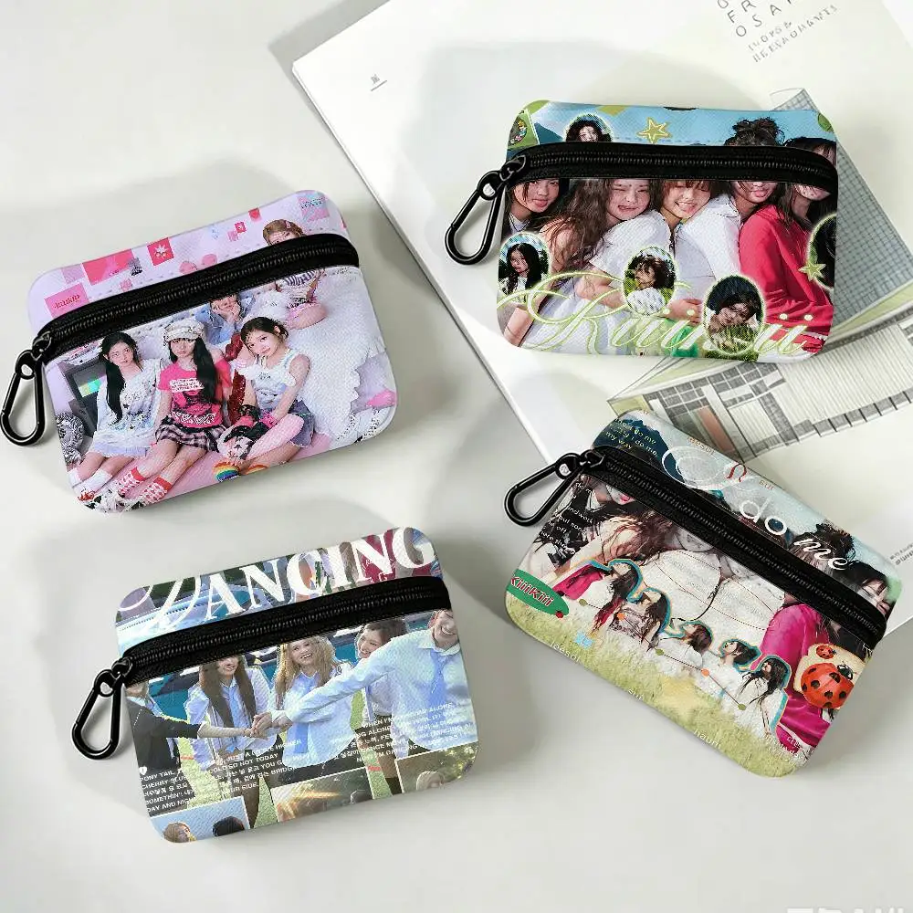 New KPOP Group K-kiiiKiii Oxford Fabric Mini Coin Wallet Smooth Zipper Hanging Design Multi-use Small Storage Bag For Travel