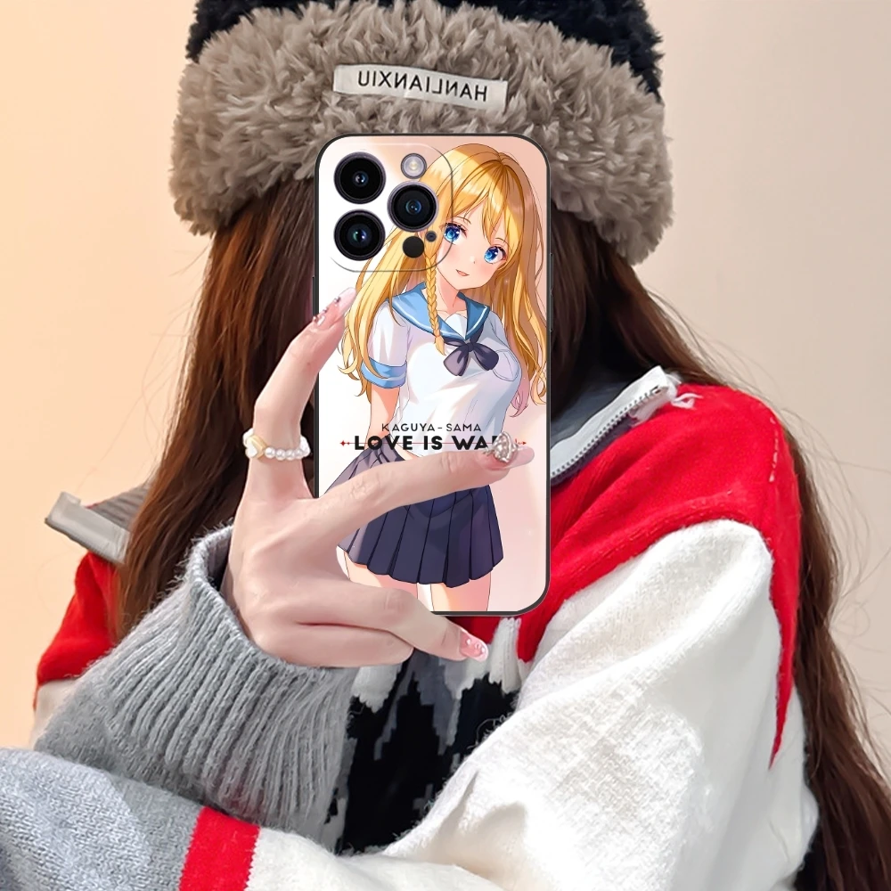 Kaguya Sama Hayasaka Mobile Phone Case for iPhone 15 14 13 12 11 X XR XS 8 7 Pro Max Plus Mini Black Soft Phone Cover Shell