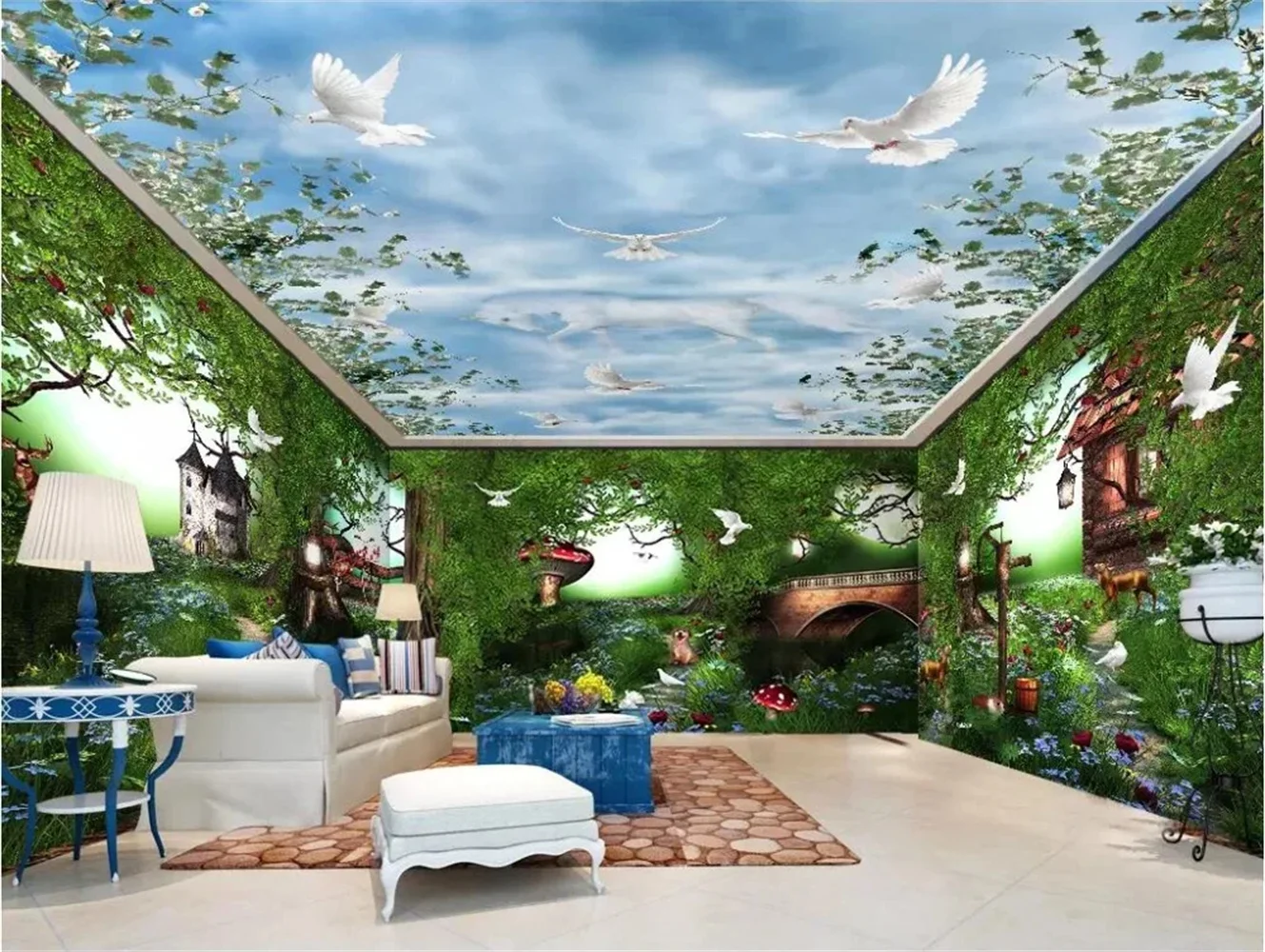 beibehang Custom wallpaper fantasy fairy forest forest country house custom mural wall papel de parede wall papers home decor