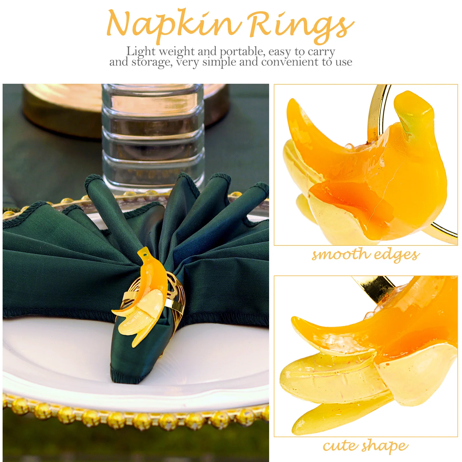

3pcs Fruit Design Rings Small Napkin Buckles Party Dining Table Decor Metal Napkin Rings For Home Kitchen Bar Decor Elegant