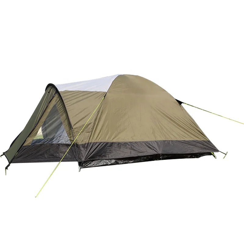 

3 Person Fiberglass Pole Double-layer Portable Waterproof Outdoor Camping Dome Tent With Transparent Window