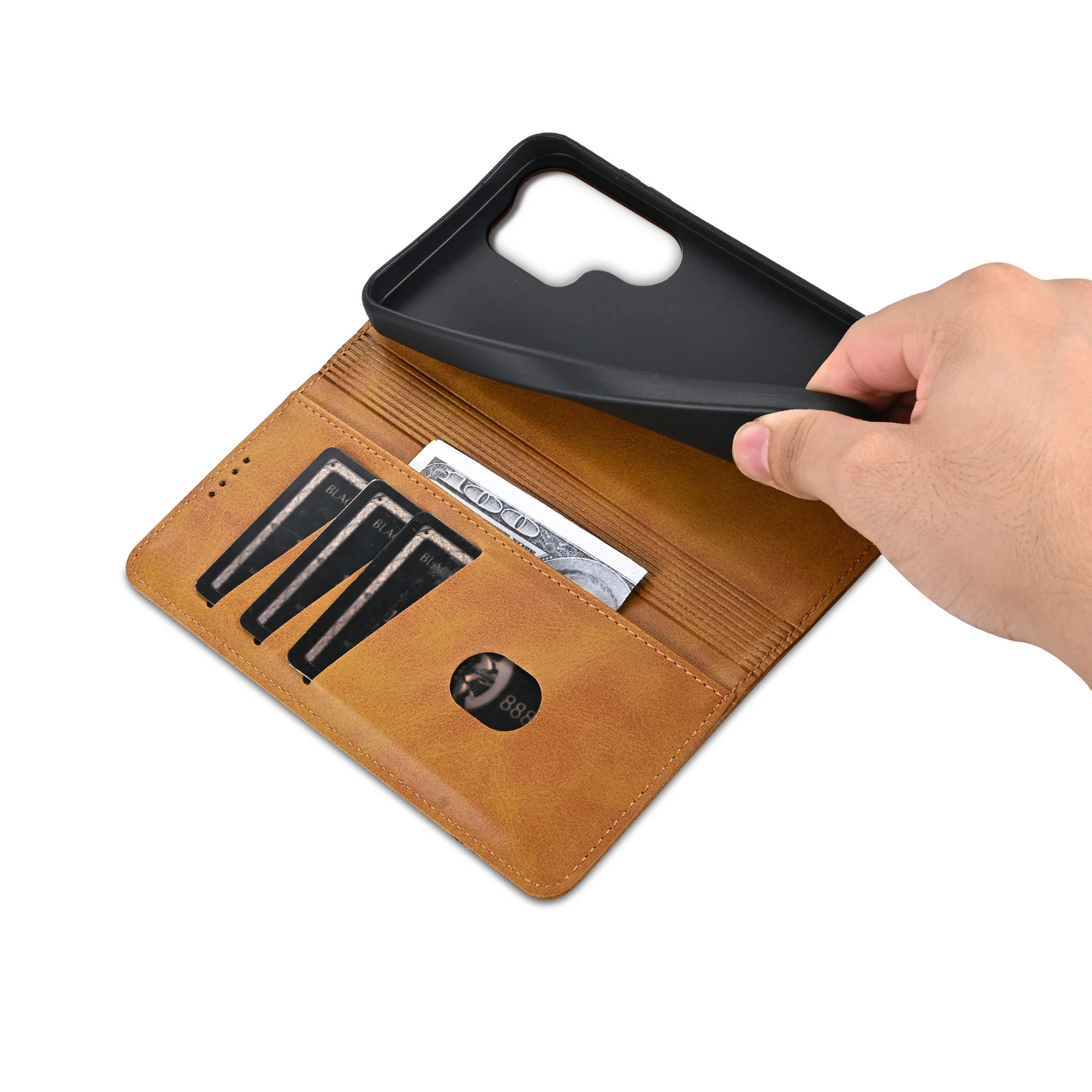 Magnetic Leather Phone Case for Samsung S26 Ultra S25 Edge S24 S23 S22 S21 FE S20 Plus 5G Card Solt Bag Wallet Flip Book Cover - view 5