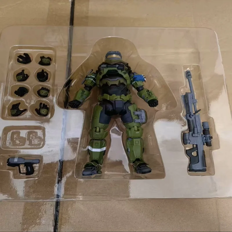 2 знака 1/12 шарнирная фигурка Master Chief из ПВХ, Коллекционная модель игрушки, 18 см, подарки, натуральная