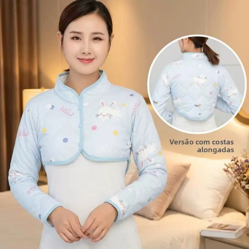 vetement-de-nuit-a-manches-longues-pour-femmes-avec-protection-douce-pour-les-epaules-ideal-comme-vetement-d’exterieur-pour-l’hiver-offrant-un-soutien-pour-le-cou-et-une-protection-thermique-pour-les-bras