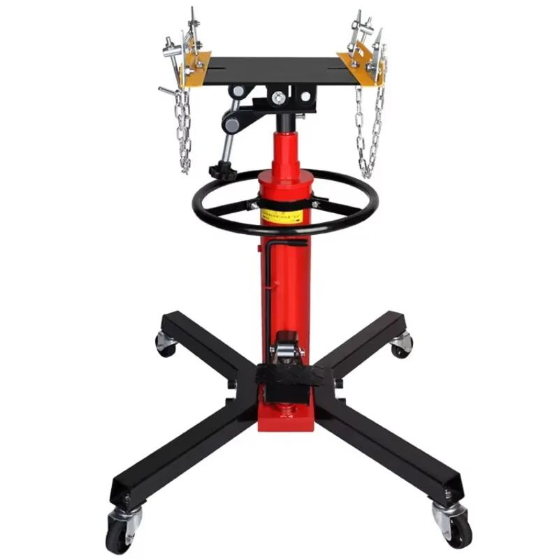 Rugged and portable telescopic hydraulic drive jack with locking chain drive jack for safe transmission handling