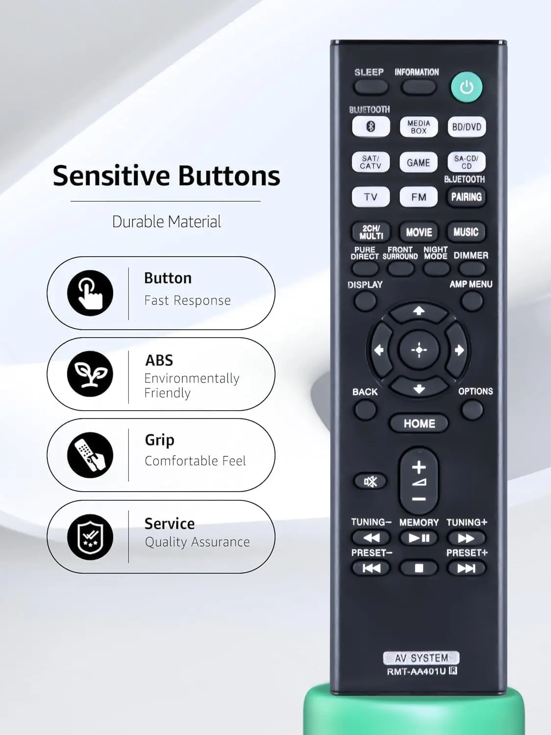 RMT-AA401U Replacement Remote Control Compatible for Sony AV Receiver STR-DH190 STRDH190 STR-DH590 STRDH590 STR-DH790 STRDH790