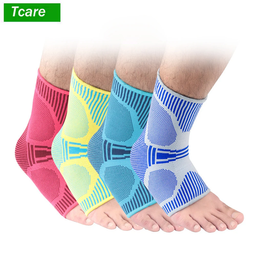 Tcare 1 Pair Ankle Support Brace Nylon Material Perfect for Sports, Protects Against Chronic Ankle Strain Sprains Fatigue