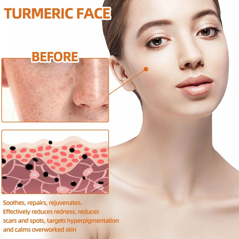 Turmeric Facial Soap Repair Dull Fade Dark Spots reduce Fine Lines Freckle brighten Skin firming whitening face Cleansing Soap