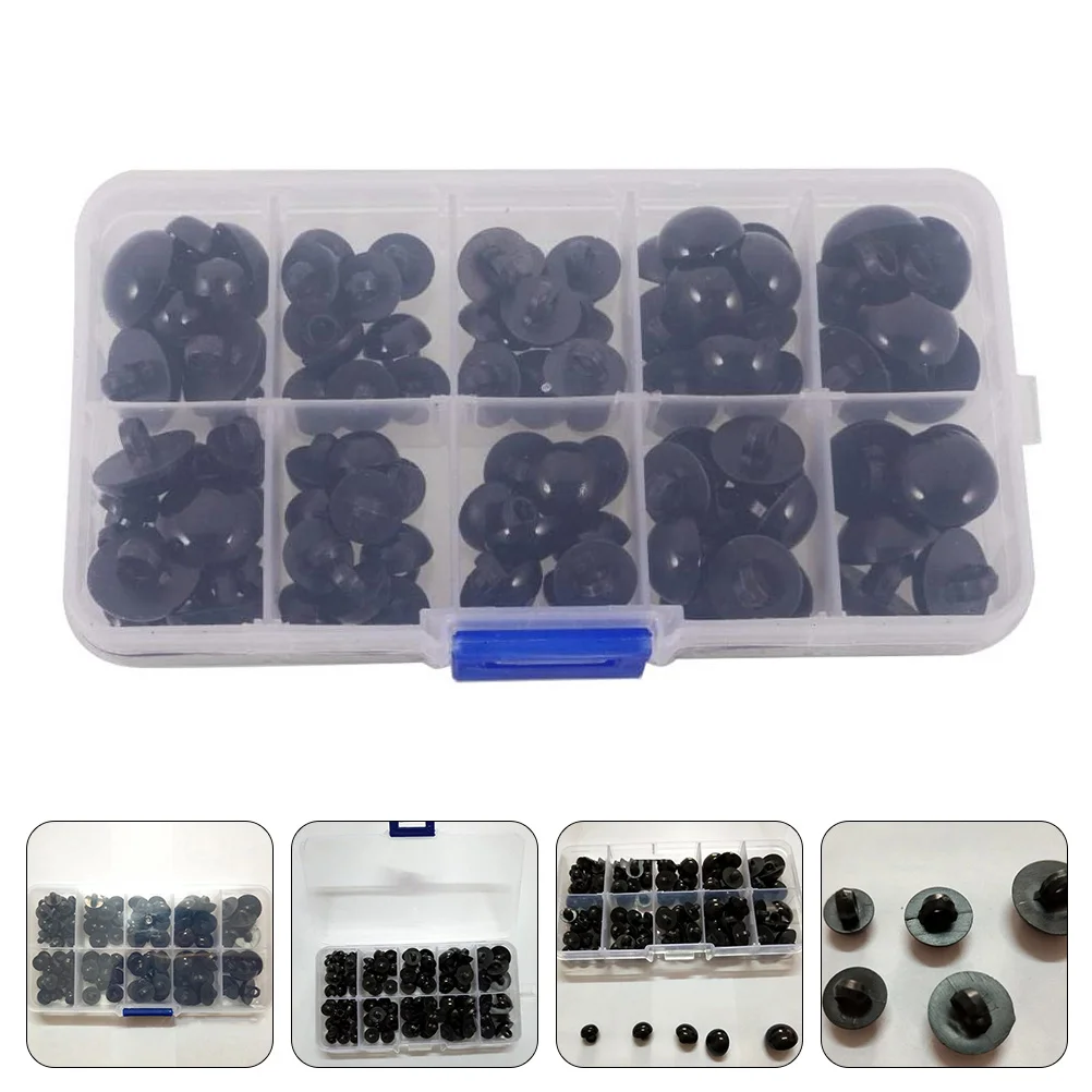 

100 Pieces Stuffed Animals for Kids Button DIY Eyes Dome Plastic Sewing Accessories Black Baby