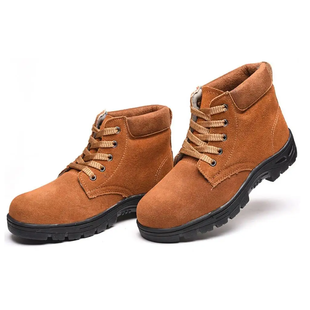 

Leather steel head Cap Midsole Work Boots Shoes Anti Pierce