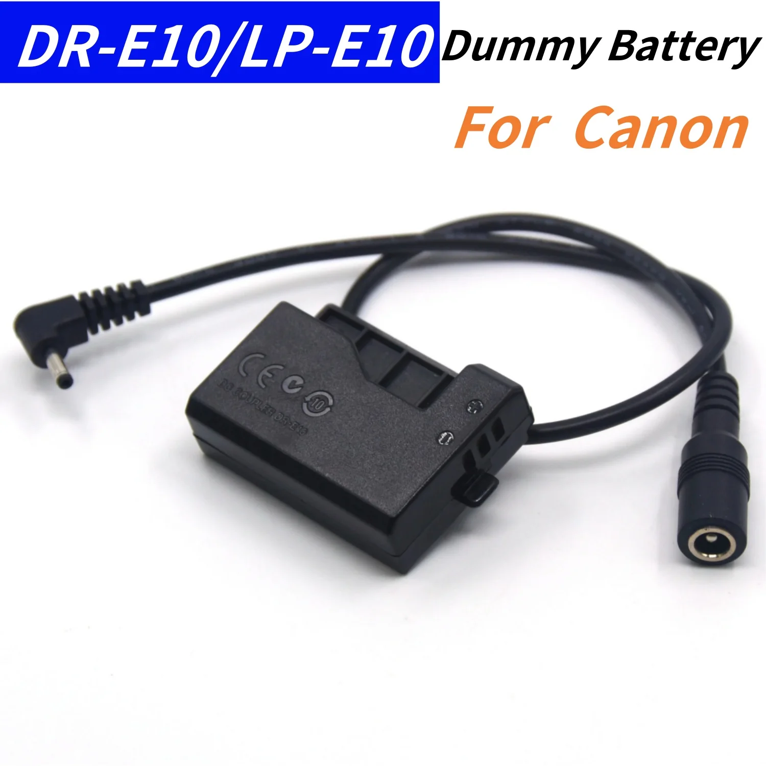 

DC Connector Cable+LP-E10 Dummy Battery DR-E10 Coupler for Canon EOS 1200D 1300D 1500D 2000D X80 X90 T5 T6 T7 Camera