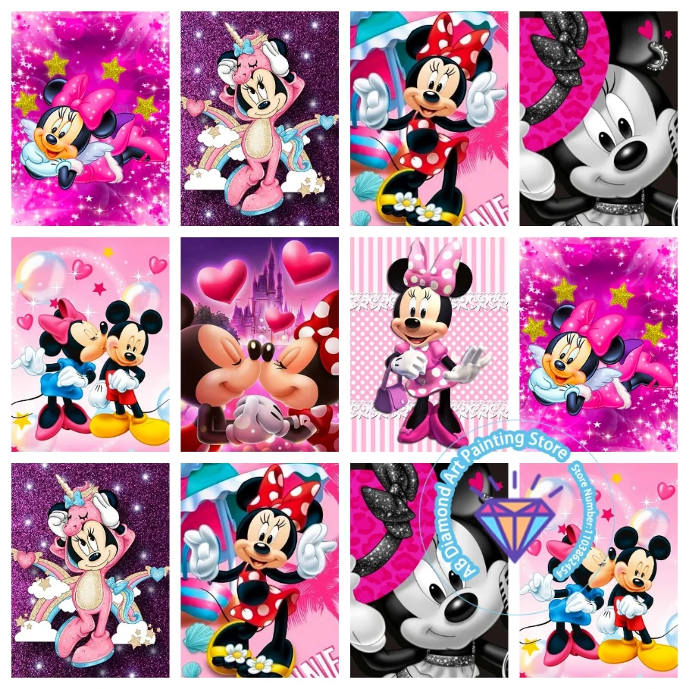 

Cartoon Mickey Minnie AB Diamond Drawing Kit Square Round Diamond 5D DIY Mosaic Handmade Art Exquisite Gift Crafts Home Decor