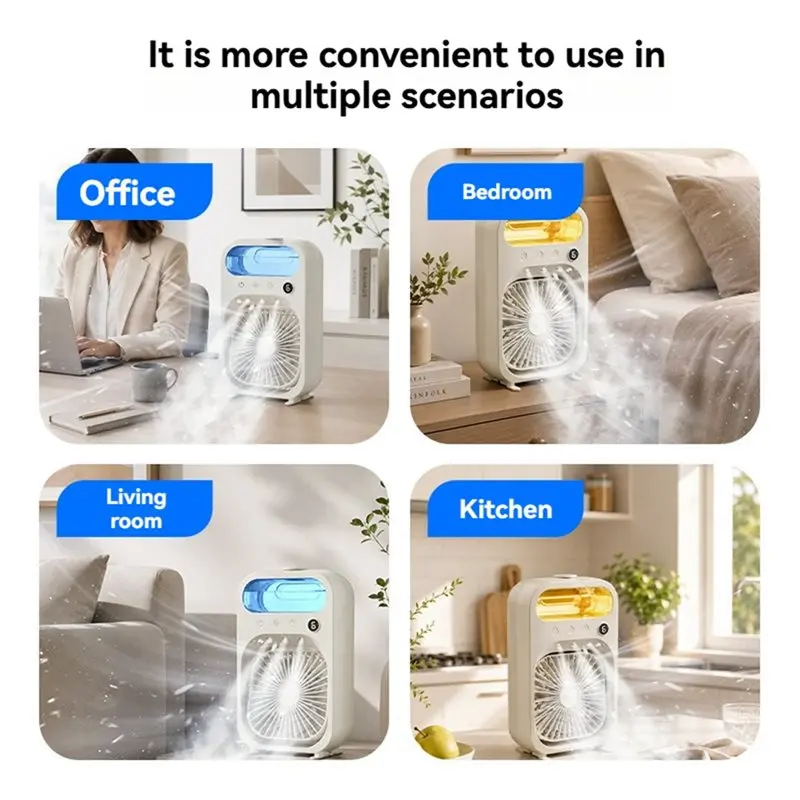 CKFAM-USB Powered Misting Fan Portable Mini Desktop Air-Cooling Humidifier With Ice Water Tank For Offices Outdoor A