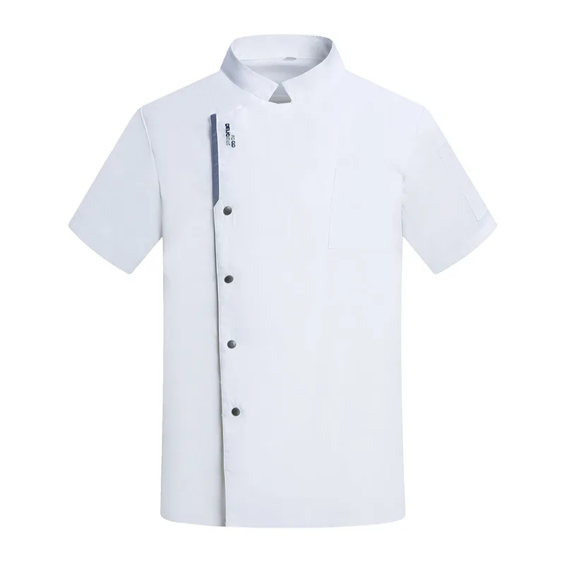 Uniforme de Chef de cuisine, vêtements de cuisinier, chemise à manches courtes, Costume d'hôtel de Restaurant, manteau de Chef, robes de travail pour hommes et femmes, serveur d'été