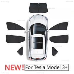 Full Sunshade for Tesla Model 3 Highland 2024 Side Windows Front Windshield Sun Shades Cover Sunproof UV Rays for Hiking Model3+