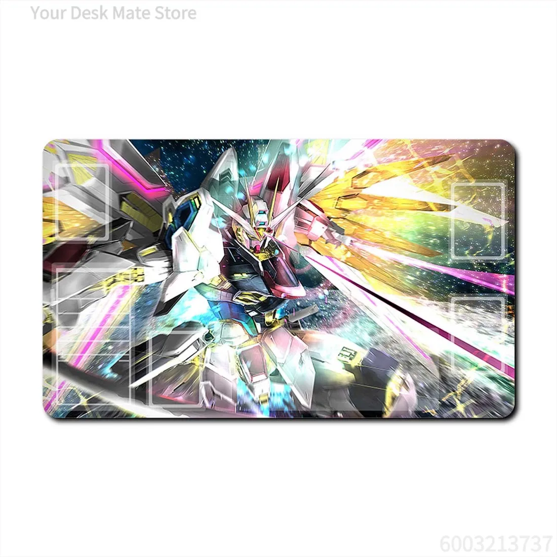 Strike Freedom Gundam TCG Playmat - Anime Trading Card Game Mat,Waterproof Aesthetic Office Pad