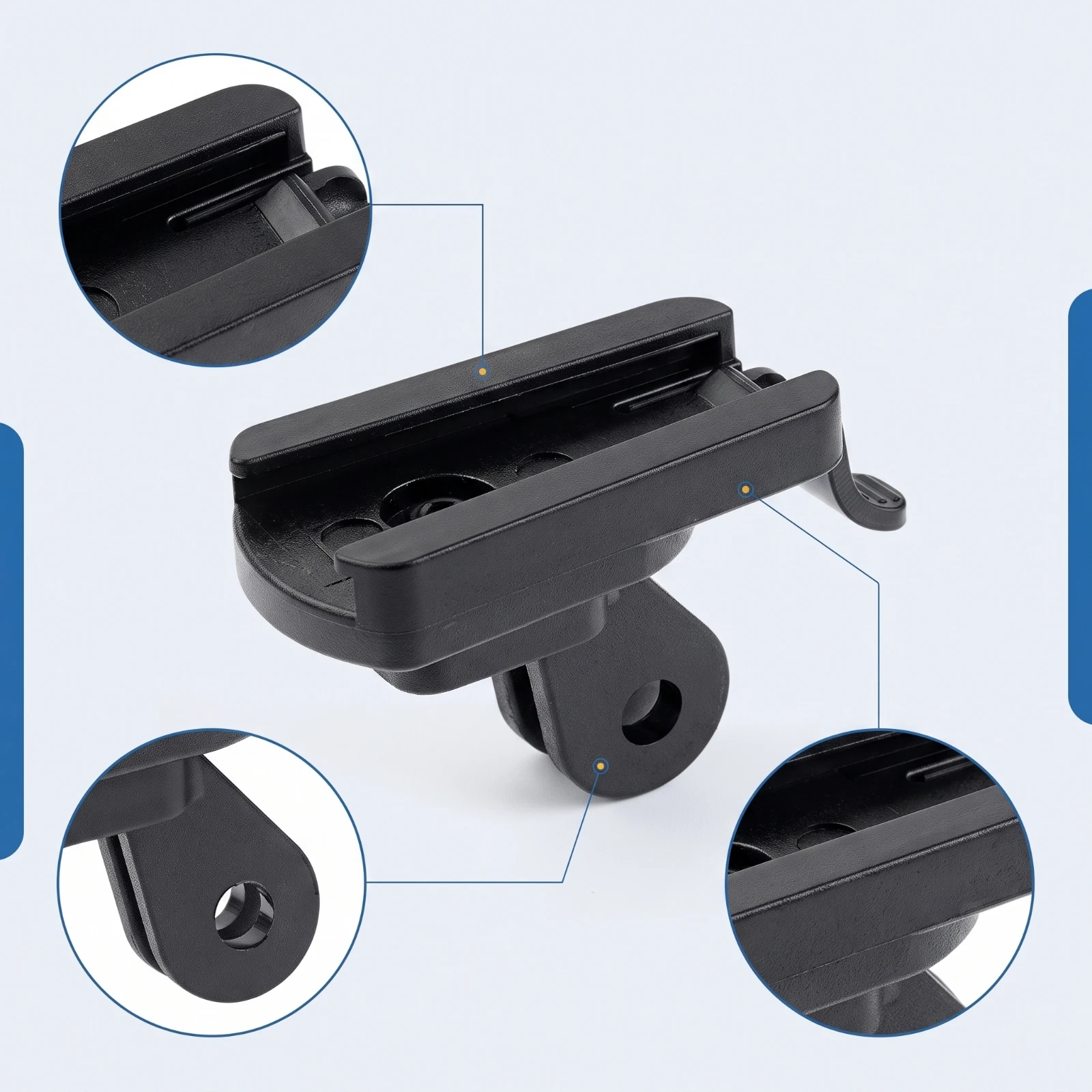 Front Light Mount with Action Camera Interface Compact Bike Light Mount Long-Lasting Lightweight for Cyclists, Road Cycling view 3