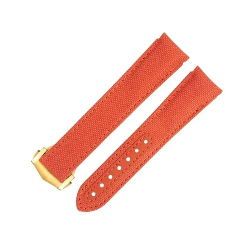 SCHIK 20mm New Orange Nylon Fabric Watchband Fit For Omega Strap For AT150 Seamaster 300 Planet Ocean De Ville Speedmaster