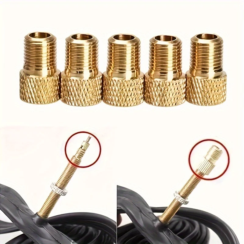 1/2/4/10 Stück Fahrradventil-Adapter für den Außenbereich, zum Umwandeln von Fahrradventilen in Autoventile, ausgestattet mit Dichtungsringen. – Detail 8