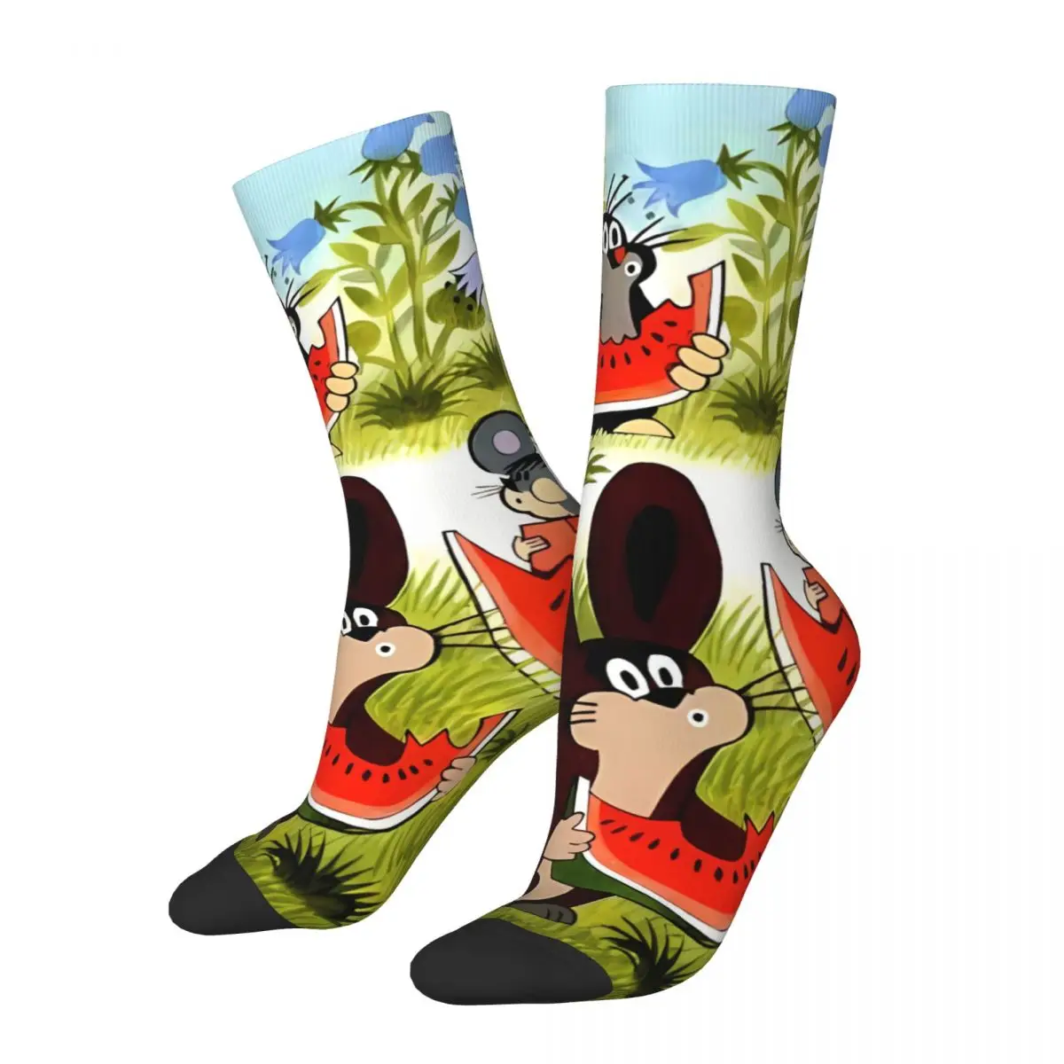 

Funny Happy Sock for Men Funny Vintage The Little Mole Quality Pattern Printed Crew Sock Casual Gift