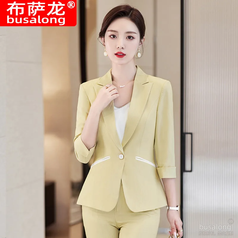 2023 Summer Half Sleeve Ol Business Wear Women\'s Suits Suit Pants Business Formal Wear Graceful Fashionable Set Overalls