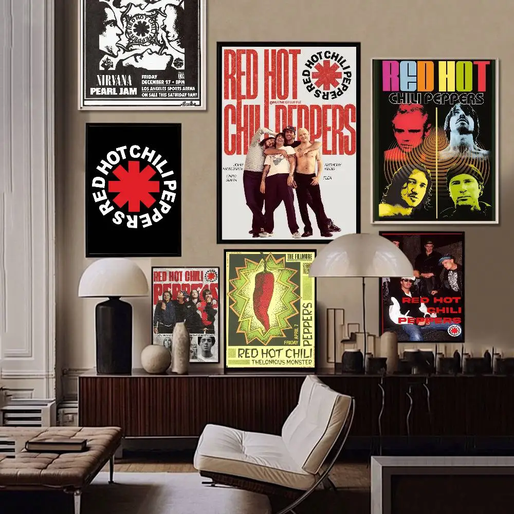 R-Red Hot C-Chili Peppers Classic Vintage Posters Vintage Room Home Bar Cafe Decor Nordic Home Decor