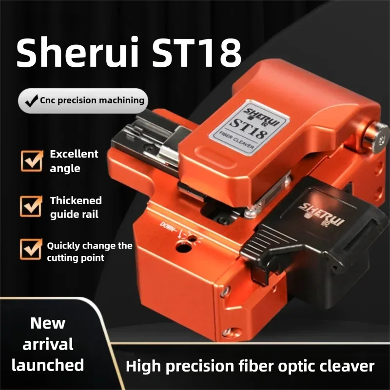 Sherui ST18 Fiber Cleaver High Precision CNC Metal Body Automatic Return Blade 24 Cutting Points Fiber Optic Cutter Tool