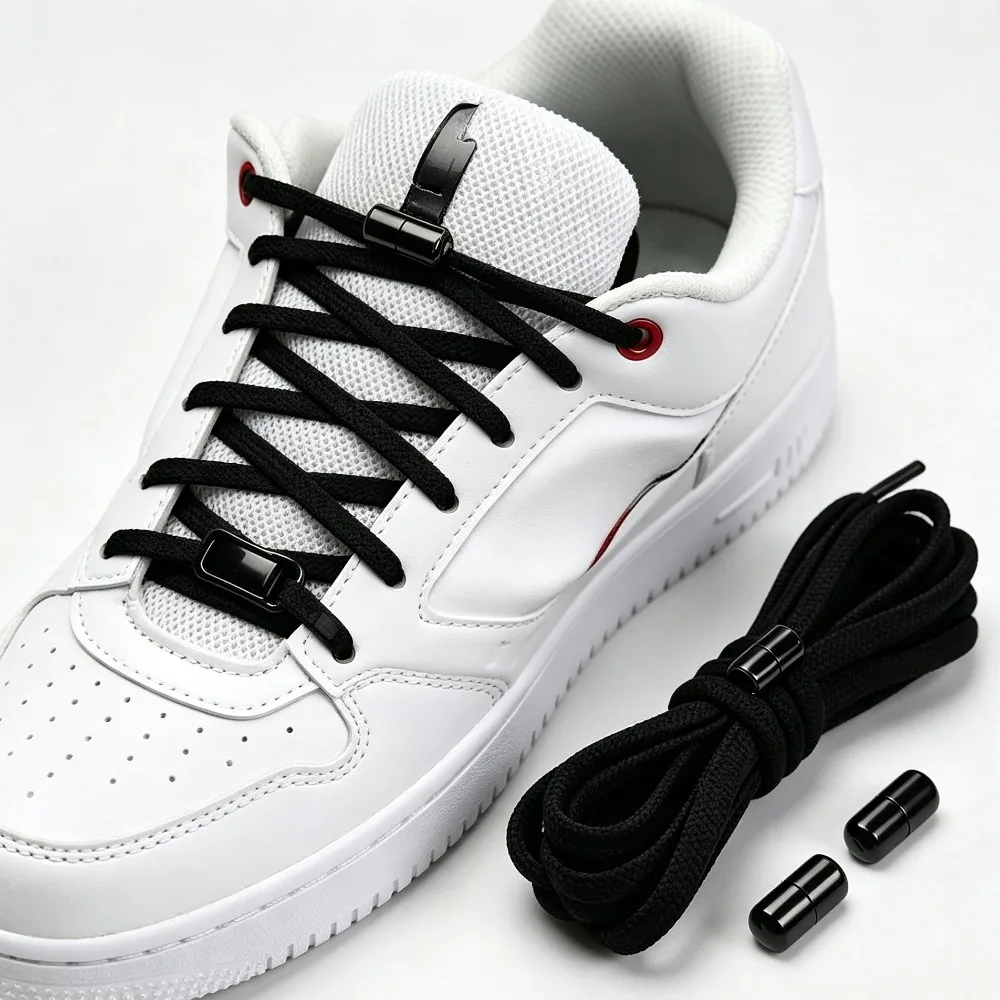 21 Colors Round Elastic No‑Tie Shoelaces, Lazy Laces with Metal Lock, Quick On‑Off Unisex Replacement Accessory for Sneakers