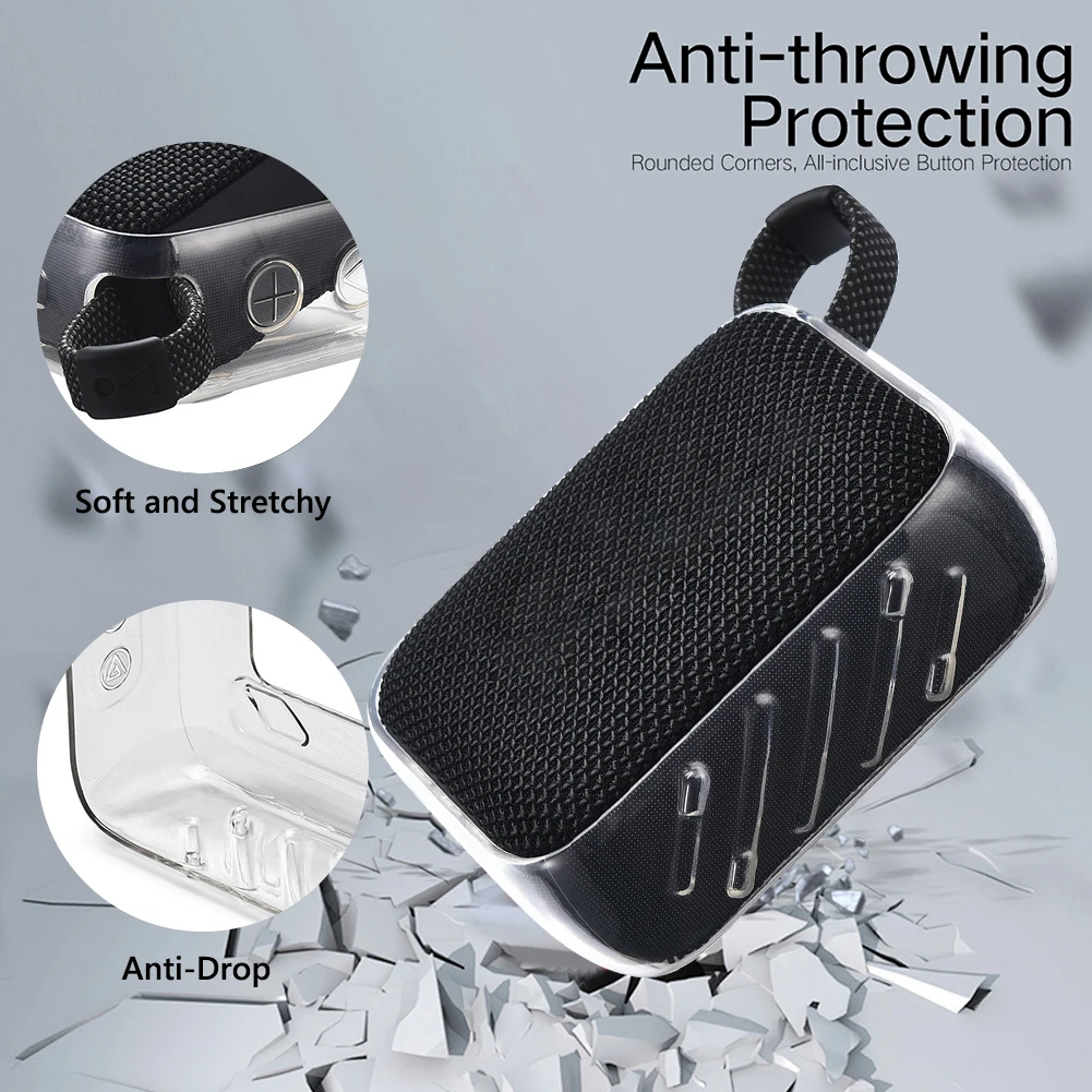 

TPU Cover Case Anti-Drop Travel Protective Cover Transparent Non-Yellowing Portable Stand Up Skin Cover for JBL Go 4 Accessories