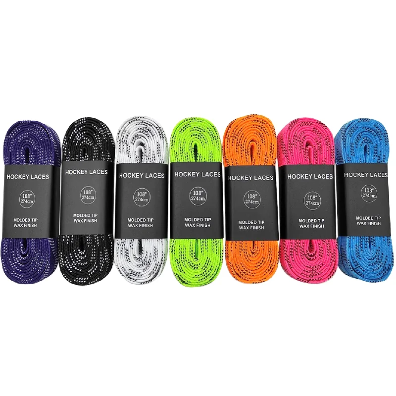 

Ice Hockey Waxed Skate Laces 84 96 108 120in Dual Layer Braid Reinforced Tips For Hockey Skate Shoe Lace Hockey Accessories