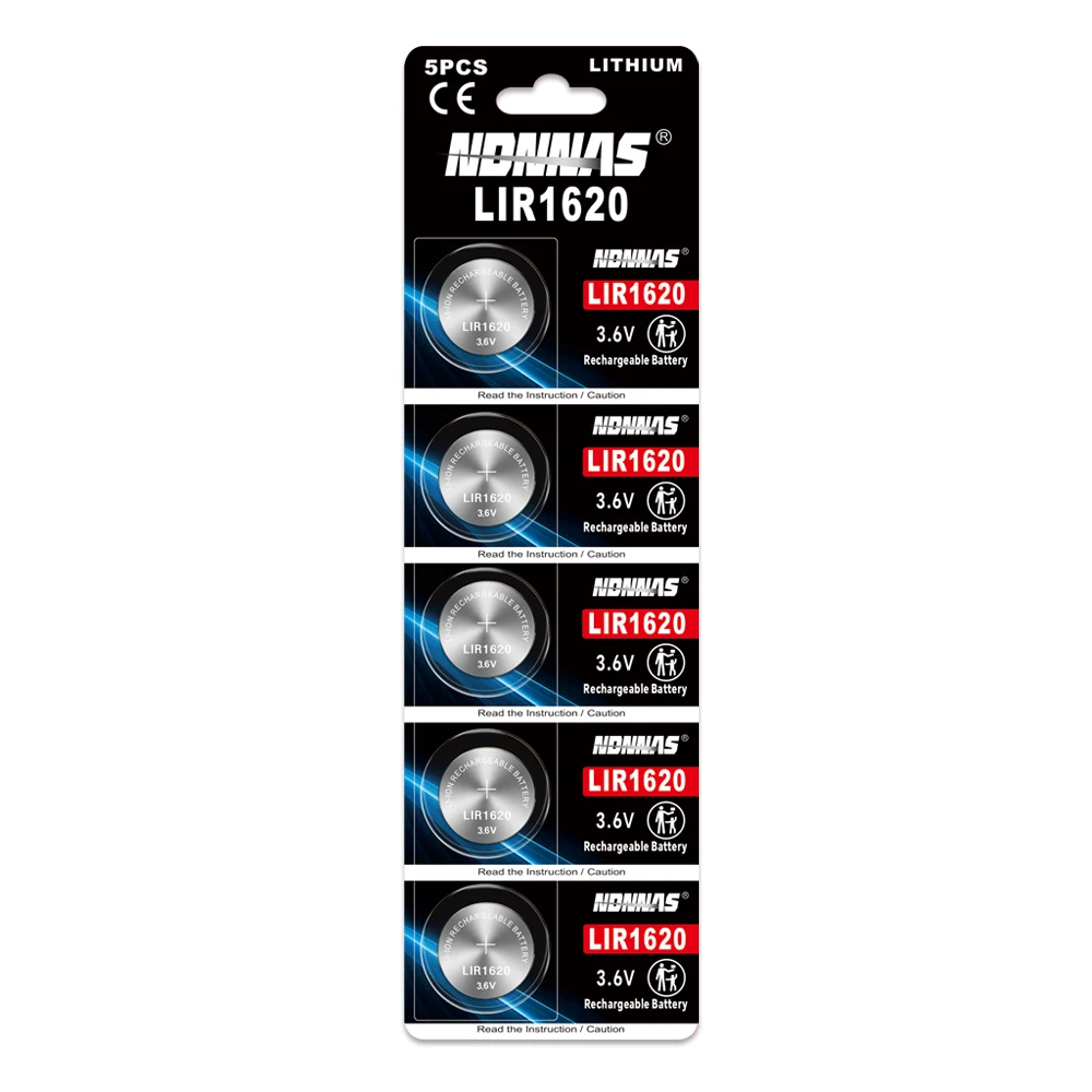 1-50Pcs LIR1620 3.6V Rechargeable Lithium Button Cell Replace CR1620 Long Lasting For Watch Clock Led Light Toys