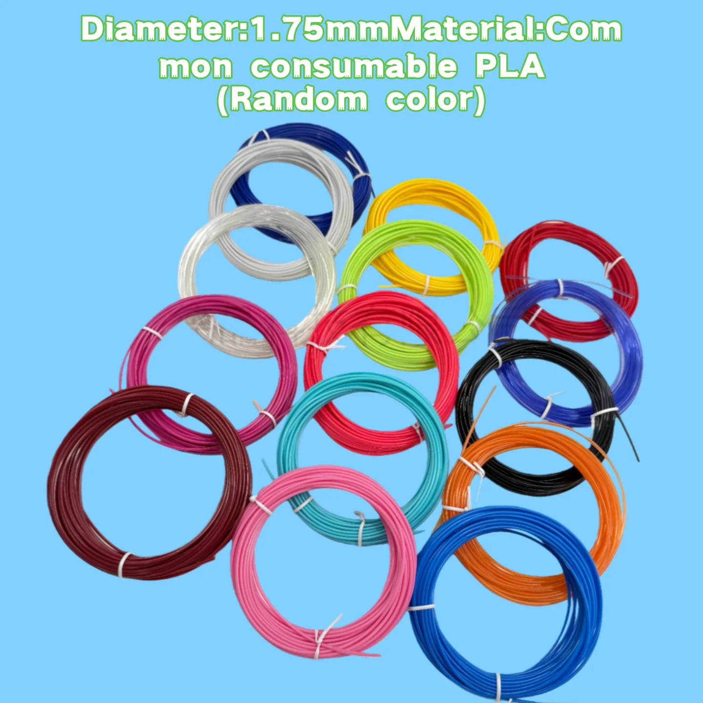 Ricariche per filamenti 3D 50M/100M/200M Ricarica PLA 3D colorata Penna per stampa 3D Materiale per stampa filamento Penna per stampa ad alta precisione