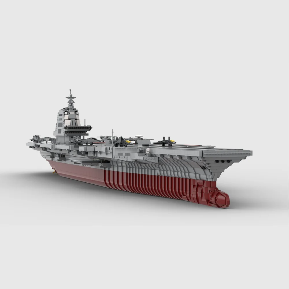 New 10009PCS 1/200 China Navy Air Carrier Fujian 003 Model World Military Building Blocks Toys for Kids Weapon Bricks Gifts Boys