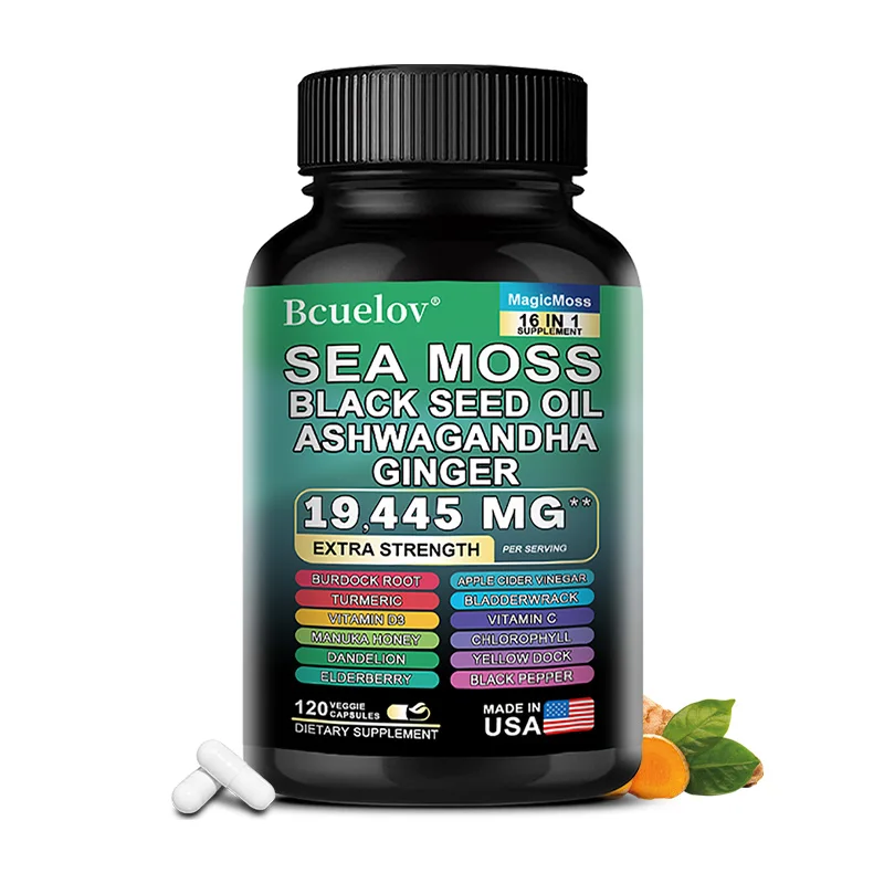 

Комплексные капсулы из морского моха Формула 16-в-1 -19,445 мг Высокомощная питательная поддержка - повышает иммунитет, энергию и общее здоровье